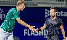 ATP Challenger Tour. Cancun Country Open. Лютаревич с напарником отыграли три сетбола